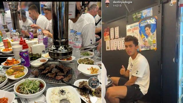 '고마워 쏘니!' 2022년 한우→올핸 돼지고기...토트넘, 'K-푸드 먹방' 홀딱 빠졌다