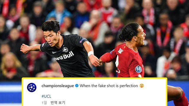 갑자기 분위기 황희찬? ‘반다이크 낚은’ 접기, UCL 공식 계정 박제