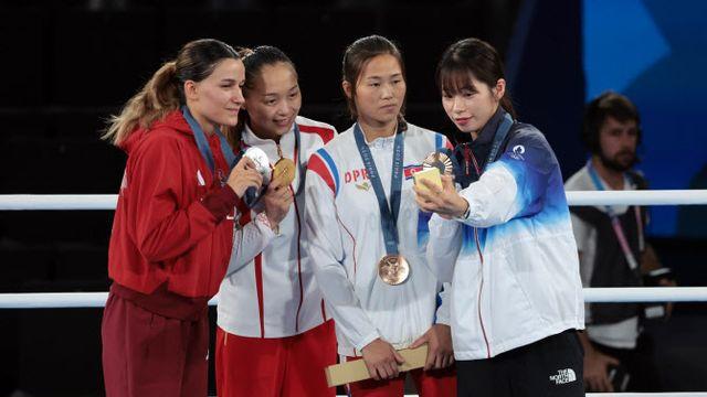 북한 방철미, 임애지에 무심한 ‘이리 와’ 손짓…‘함께 셀카’[파리올림픽]