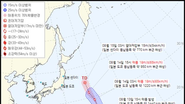 기상청 날씨, 5호·6호·7호·8호태풍 4개 연달아 일본 도쿄 북상중, 주간날씨예보