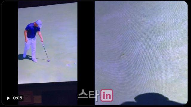 그린에 분풀이 한 김주형 