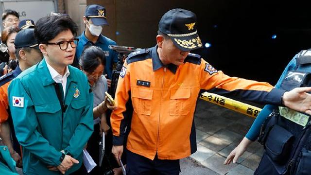 한동훈, 부천 화재 현장 방문…