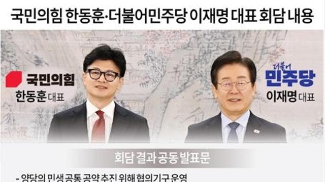 국힘 한동훈 · 민주 이재명 대표 회담 내용