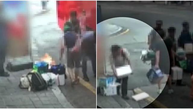 등산 마치고 버스에서 내린 산악회… 상가 앞에 자연스럽게 쓰레기 투기 (영상)