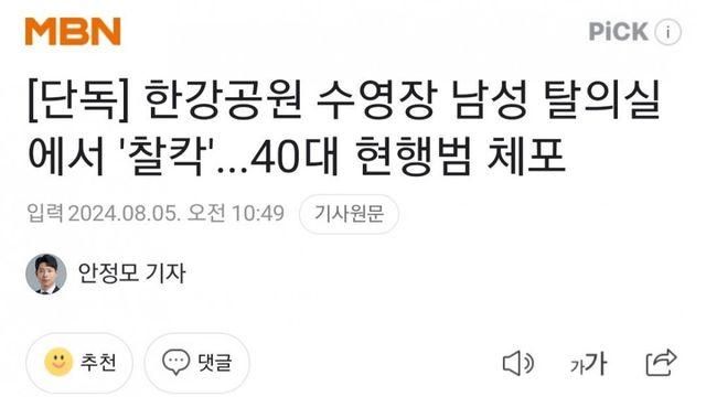 한강공원 수영장 탈의실에서 ‘찰칵’…40대 현행범 체포 