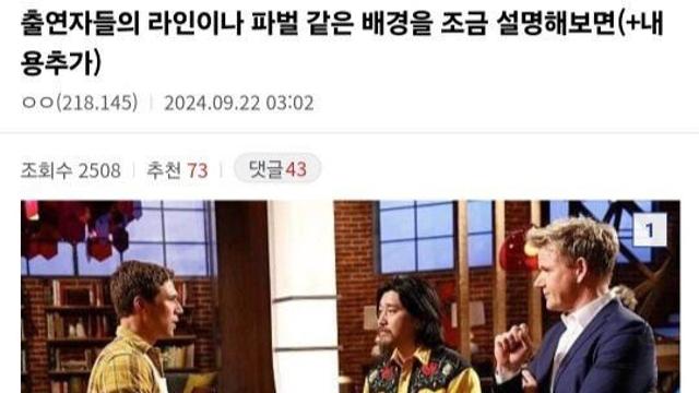흑백요리사 출연자들의 배경에 대해 조금 더 알아보자