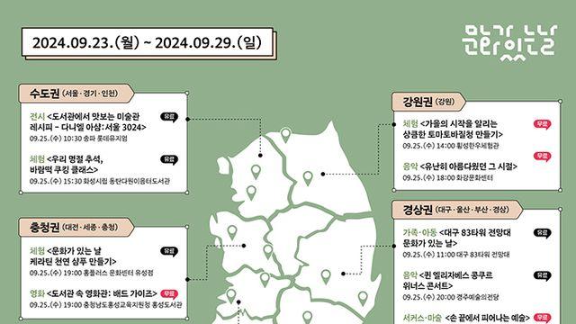 ‘9월 문화가 있는 날’ 주간에 다채로운 문화행사 열려
