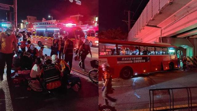 지난밤 대전 시내서 음주운전 차량이 시내버스 추돌…28명 병원 이송