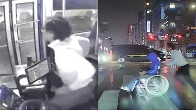 주행 중 폭우 속으로 뛰쳐나간 버스기사의 돌발 행동…정말 울컥한다 (영상)