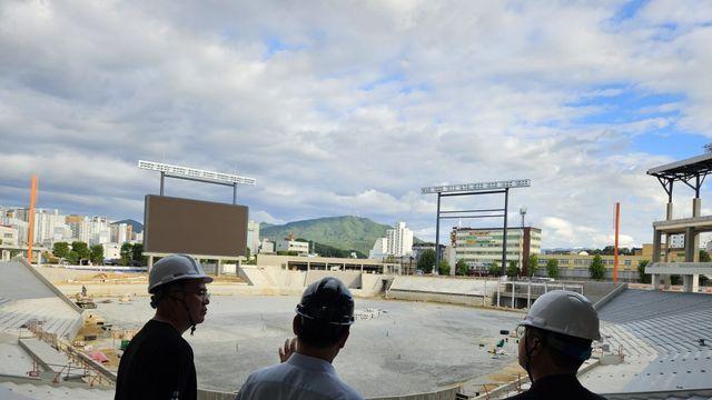 허구연 KBO 총재, 대전 신축구장 현장 방문 및 점검