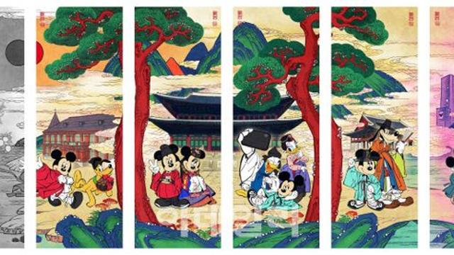 병풍 안으로, 백자 속으로…궁궐 놀러온 미키마우스