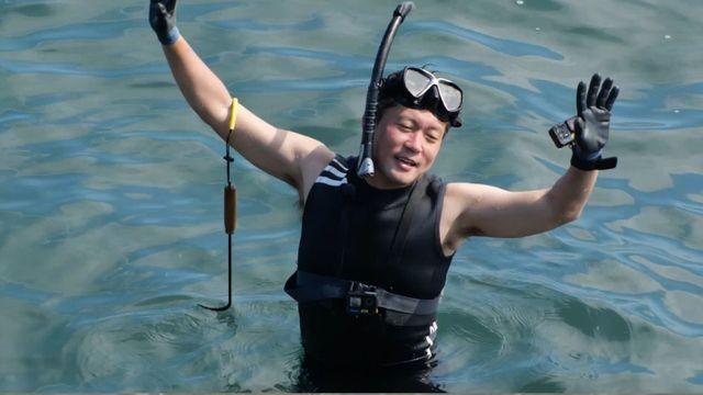 김대호 대박 터졌다…한 마리 500만 원 ‘백해삼’ 포획 (푹다행)