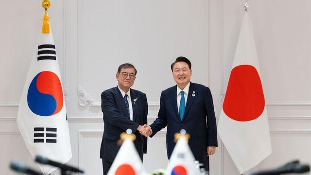 尹, 이시바 총리와 첫 정상회담에서 “한일 관계 발전 이어가길”