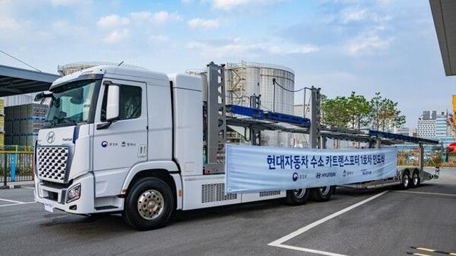 평택항에 엑시언트 카트랜스포터 달린다…수소연료 전환 시동