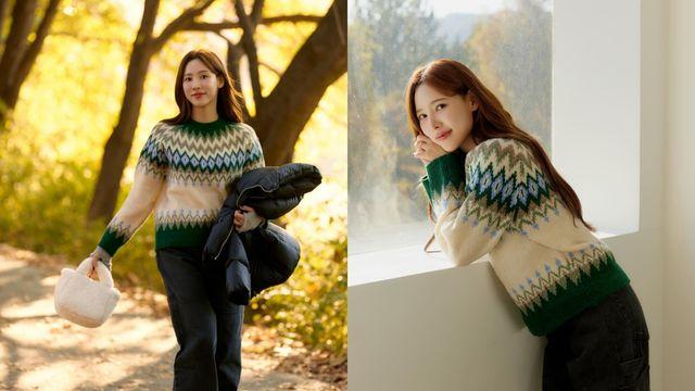 이나연, 따뜻한 페어 아일 스웨터로 완성한 '워너비 겨울 여친룩'…포근한 감성 뿜뿜