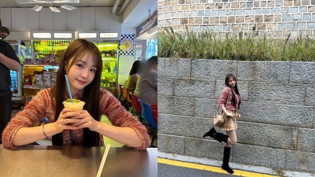 우아 나나, 트위드 자켓과 미니스커트로 완성한 ‘가을 여신’…세련된 부츠 스타일링