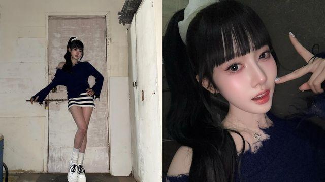 스테이시 시은, 스트라이프 미니스커트로 완성한 '극세사 각선미'…힙한 헤어스타일까지 완벽