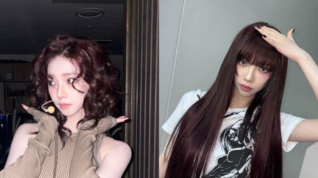 풍성한 웨이브 VS 신비로운 히메컷... 스타일과 헤어로 전하는 카리나의 치명적인 변신