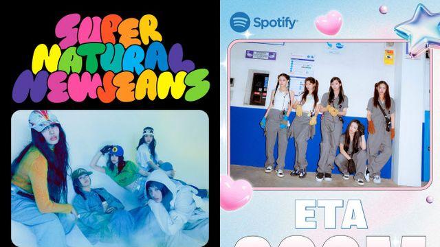 뉴진스 '슈퍼내추럴' 'ETA', 스포티파이 1억·3억 스트리밍