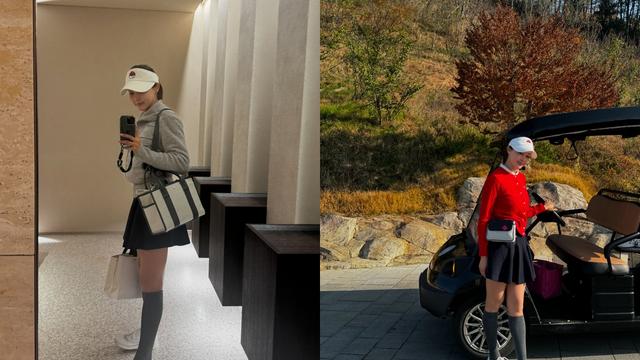 김민아, 초겨울 라운드룩의 정석…미니스커트와 니삭스의 완벽 조화