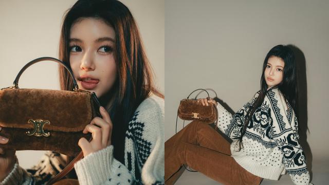 뉴진스 다니엘, 포근한 니트와 플레어 팬츠로 완성한 빈티지 무드