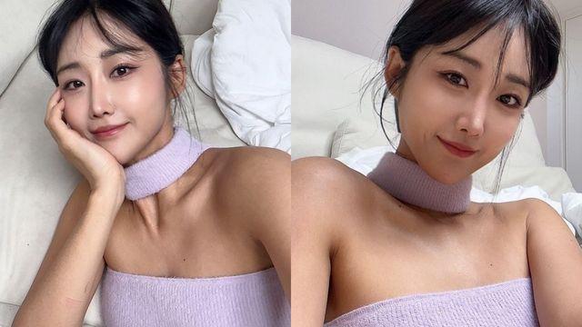 유다연, 퍼플 니트로 완성한 레이싱모델의 '러블리 청순미'