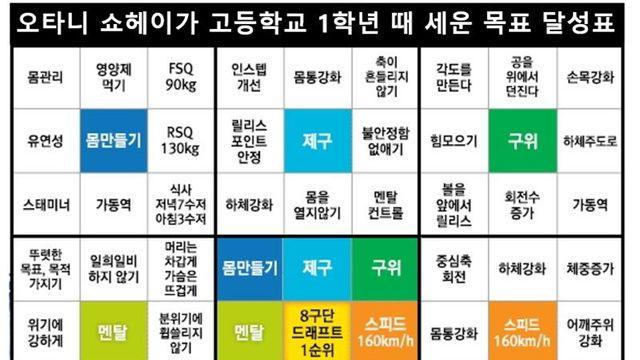 오타니 계획표 보면 진짜 광기가 느껴진다.,,