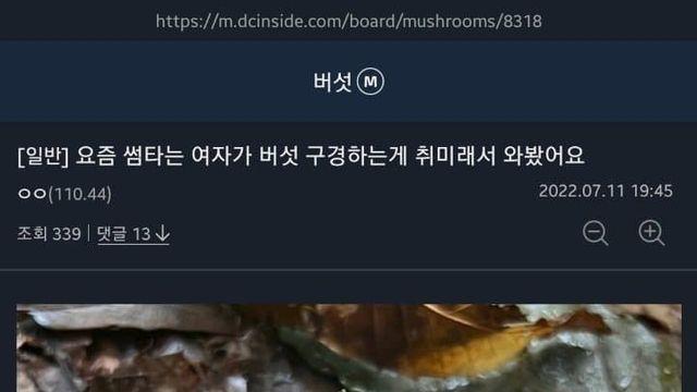 버섯 감상하는게 취미라는 썸녀.