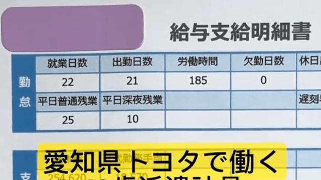도요타, 프로그래머, 사무직 파견사원 일본인들...급여명세서 공개