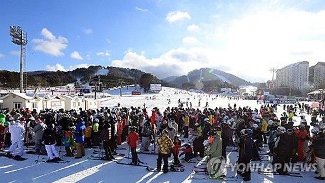 개장 첫 주말 강원 스키장 '북적'…방문객 6천여명 '은빛 질주'