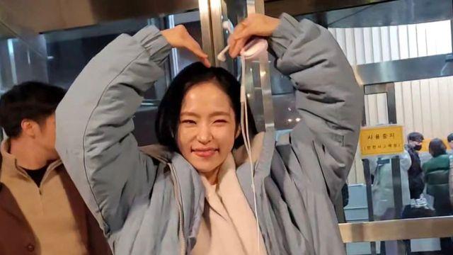 홍자, 파스텔 톤으로 완성한 꾸안꾸 겨울 데일리룩