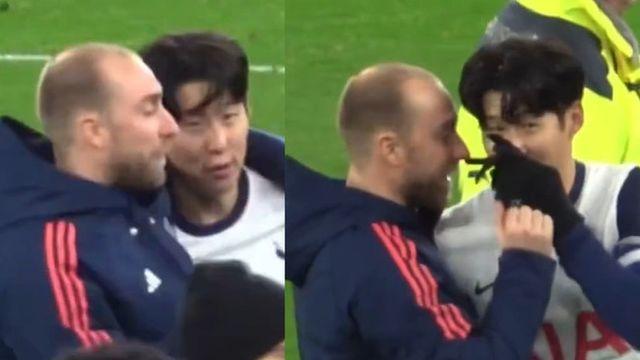 ‘DESK 라인’ 그립다...손흥민, ‘옛 동료’ 에릭센과 재회 “사랑스러운 포옹 나눠”