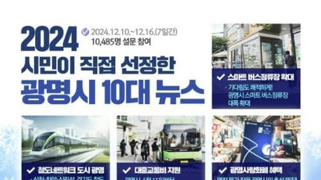 광명시민이 직접 뽑은 광명시 2024년 10대 뉴스 발표