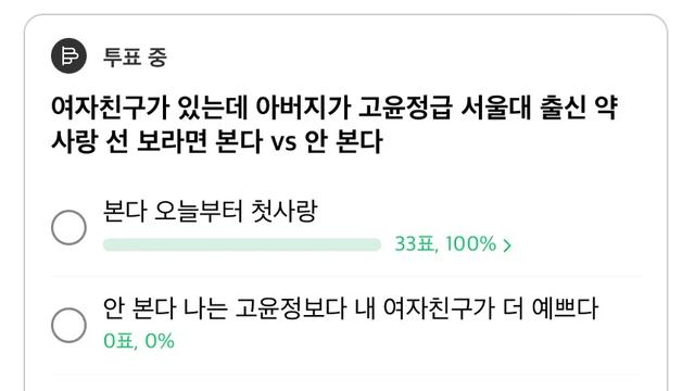 여자친구가 있는데 아버지가 선 보라고 한다면?