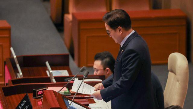 민주당, 한덕수 탄핵소추안 본회의 보고