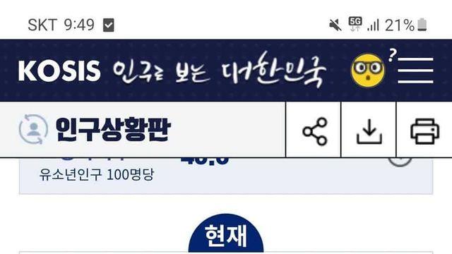 현재 대한민국 인구의 중위연령 ㄷㄷ.jpg..