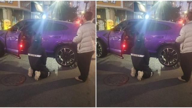 “오징어게임 가야겠네” 새해 전야 외제차 앞에 무릎꿇은 남성, 무슨 일?