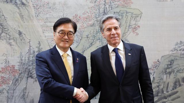 우 의장, 블링컨 美국무 접견…