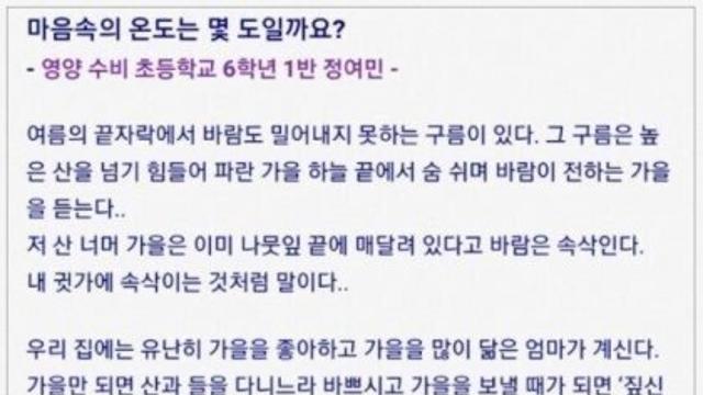 경쟁률 8000:1 글짓기 대회 수상자로 유명했던 소년 근황