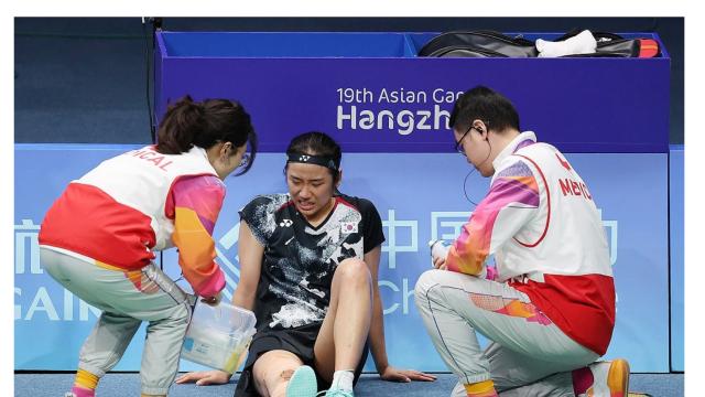 안세영 무릎부상 입던 순간 