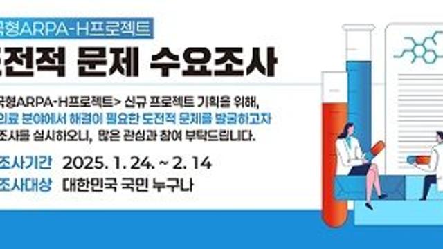 K-헬스미래추진단 ‘한국형 ARPA-H 프로젝트’ 대국민 수요조사 실시
