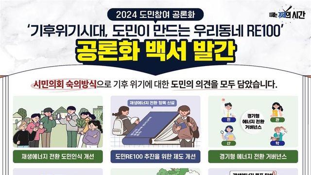 경기도, ‘우리동네RE100’ 도민참여 공론화 백서 발간