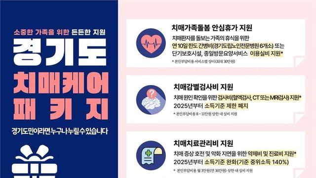 경기도, ‘치매가족돌봄 안심휴가’ 시행...치매환자 돌보는 가족의 휴식 위해  10일부터 시작