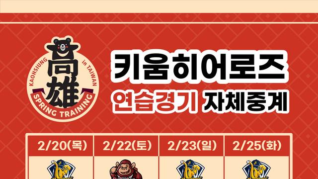 카메라 6대 이상 배치, 방송사 못지않은 스케일…키움, 호올스와 함께 스프링캠프 연습경기 자체중계 실시