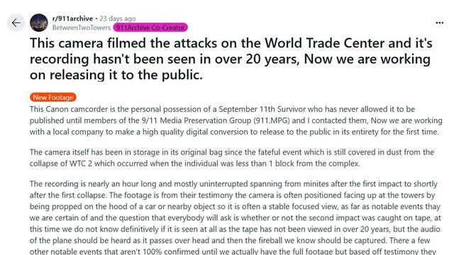 미국 9.11 테러의 미공개 영상 복구 작업중