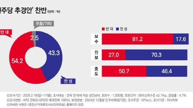 민주당 35조 추경안…찬성 43.3% vs 반대 54.2%