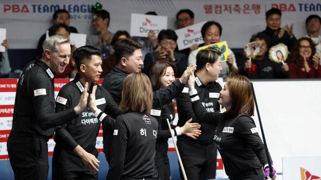 SK렌터카, 우리금융캐피탈에 2연승...PBA 팀리그 최종 우승 눈앞
