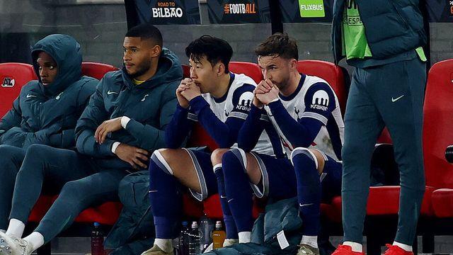 토트넘, UEL 8강 1차전서 알크마르에 0-1 패배… '유효슈팅 無·평점 3' 손흥민 역시 부진