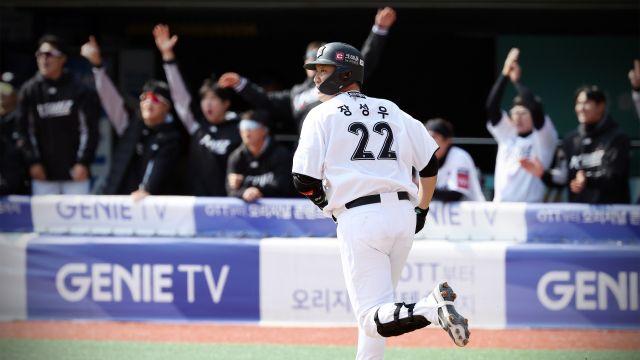 장성우 투런포 ‘쾅’…KT, 시범경기 개막전서 ‘강적’ LG 제압