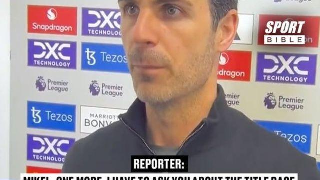 “화났나 봐”…아르테타, “승점 15점 차이 너무 크지 않아?” 질문에 제대로 긁혔다